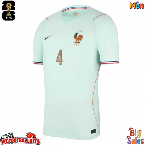 France Dayot Upamecano #4 Replica Away Stadium Shirt World Cup 2026 Short Sleeve